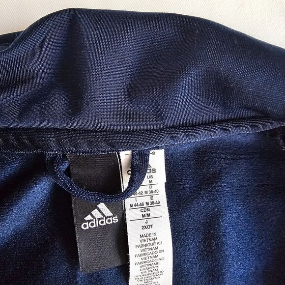 Adidas 3-Stripe Navy Blue Jogger Zip Jacket sz M - Picture 3 of 7